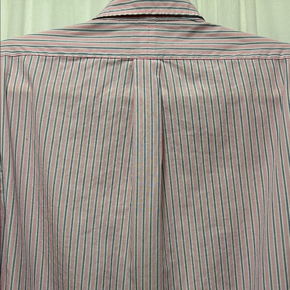 Vintage Ralph Lauren Pink/Blue Striped Preppy Shirt Men's Small Collegiate - Picture 7 of 13